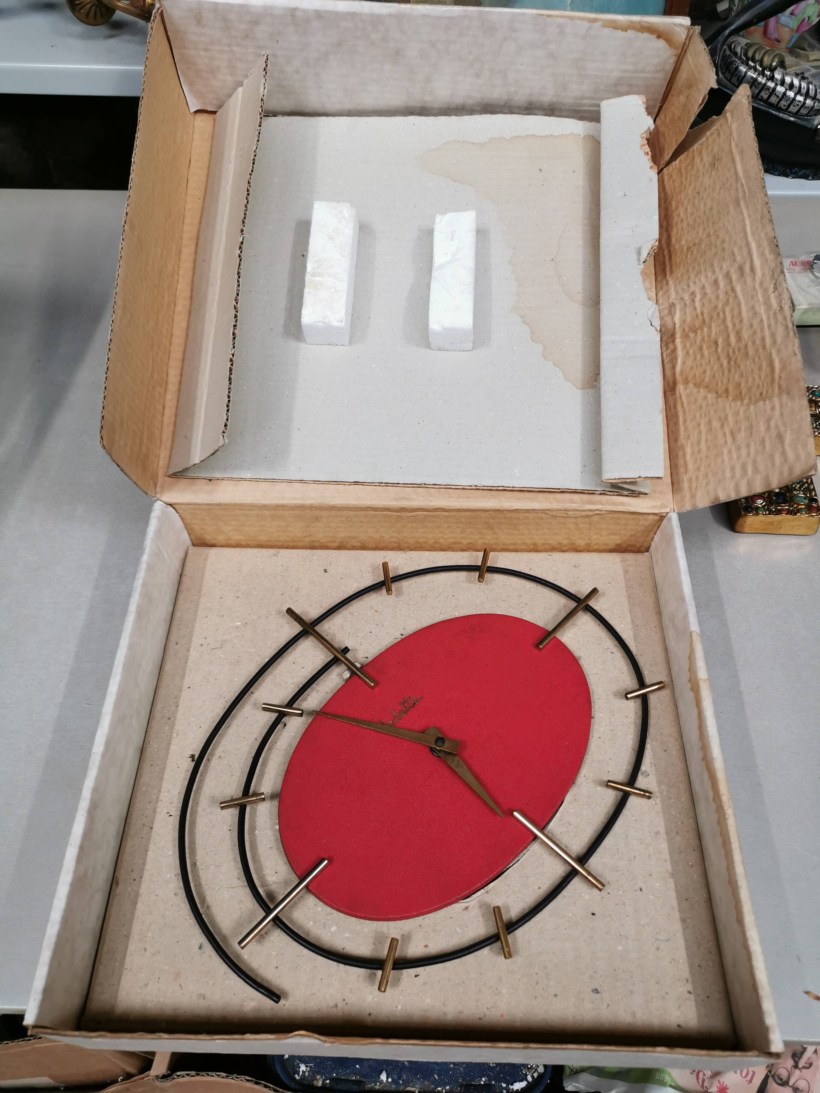 Vintage ortf clock, vedette wall clock 1950s