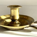 Antique solid bronze hand candlestick