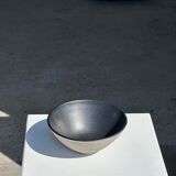 Duo of gray Indonesian ceramic bowls or salad bowls