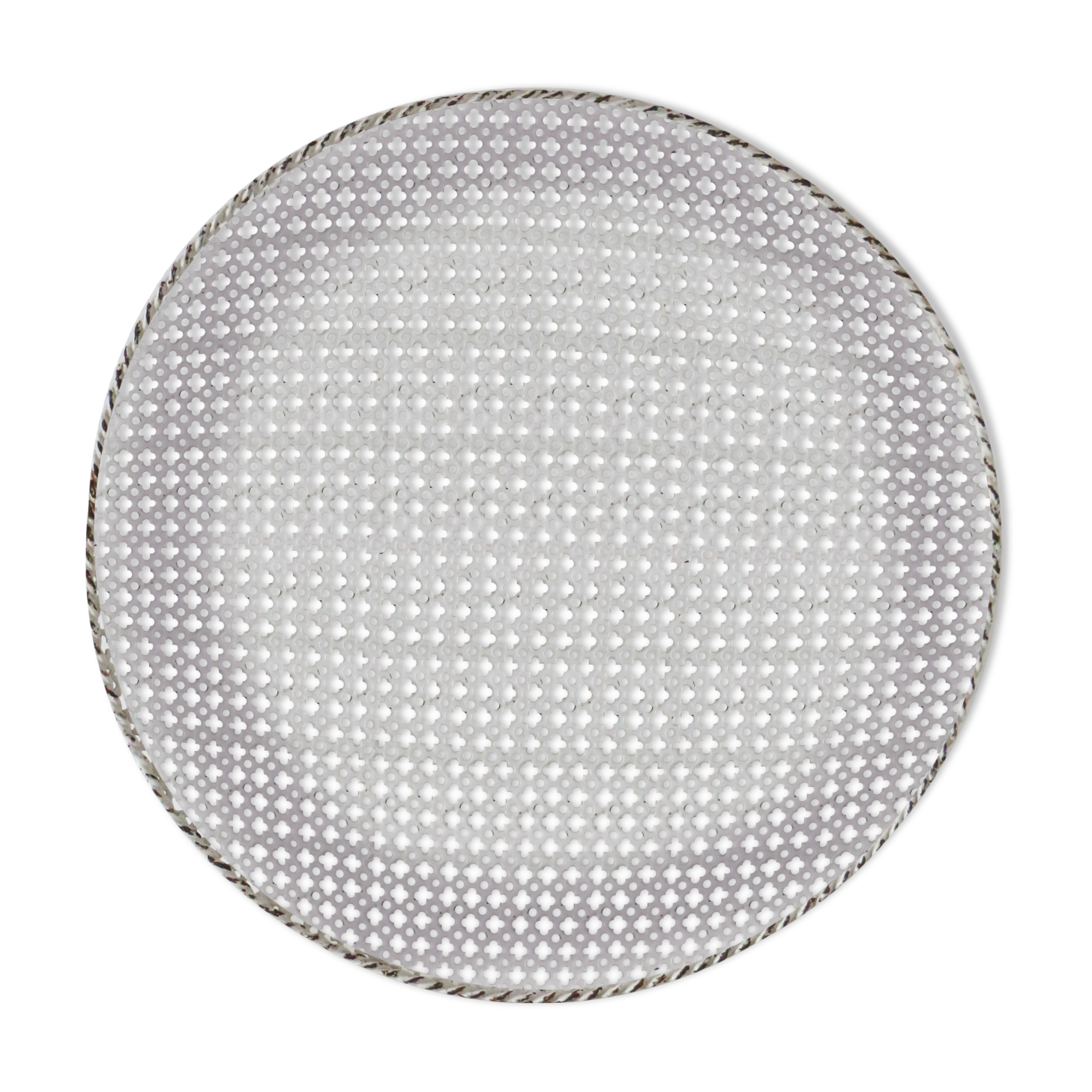 Plateau rond Mathieu Mategot en métal perforé, 1950, vintage