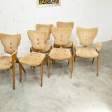4 chairs and 2 Lounge armchairs by Roger Landault, ABC edition, 1950.