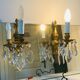 St Louis XV wall lights in gilded bronze with pendants from the mid-20th century.