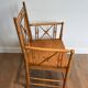 Vicario Armchair in Natural Wood Bamboo Style with Crossbars. Made in France.
