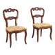 Antique Louis-Philippe chairs in walnut and fabric, 19th century