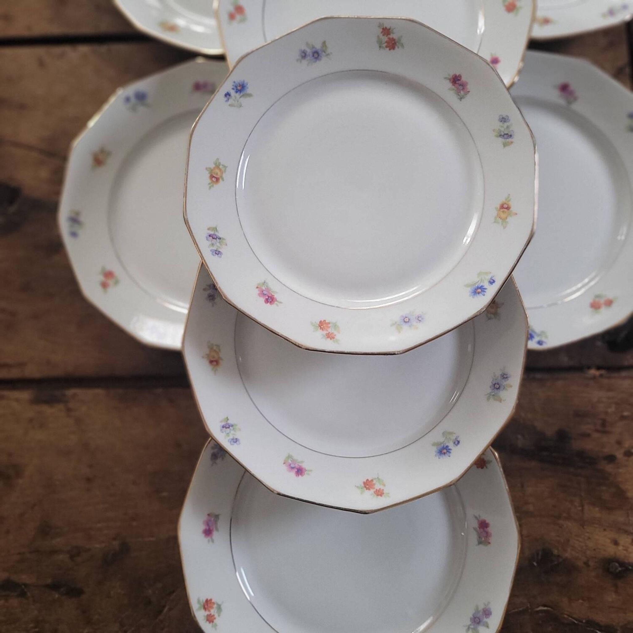 Twelve-panel floral plates

1960s.
