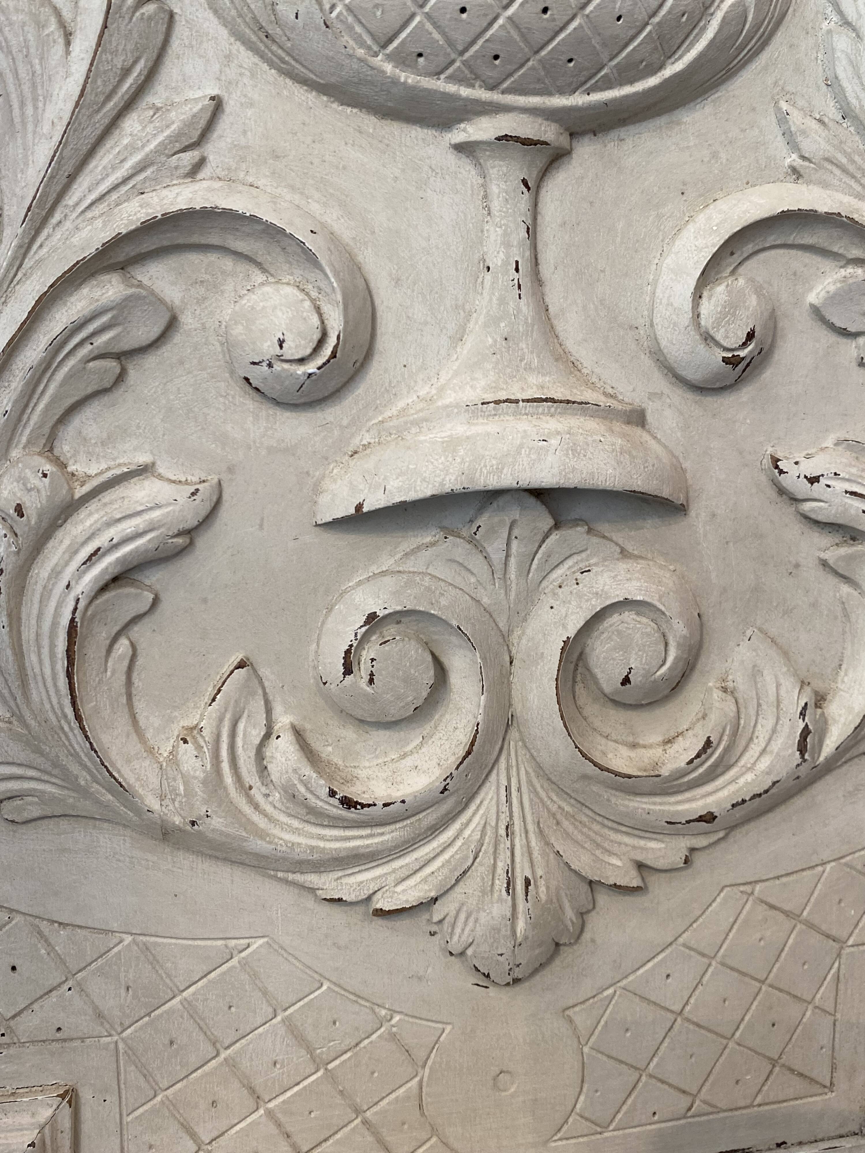 Old carved panel with patina