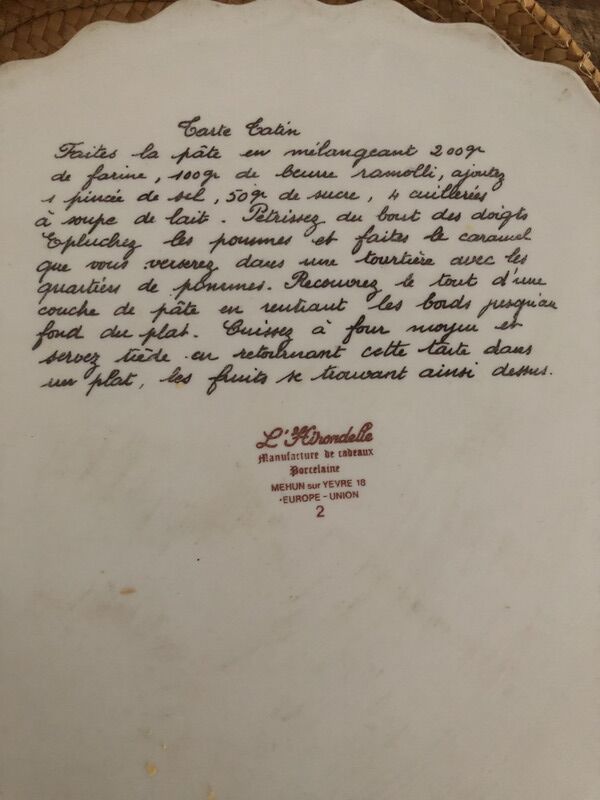 Pie dish in his wicker basket