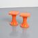 Pair of orange Tam Tam stools by S.E.L.U.P.