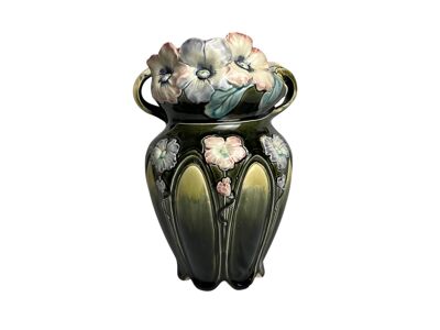 Art nouveau, vase barbotine de Bruyn Fives-Lille vers 1900