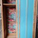 Parisian wardrobe door rising oak raw lagoon color raw interior ouate fabrics