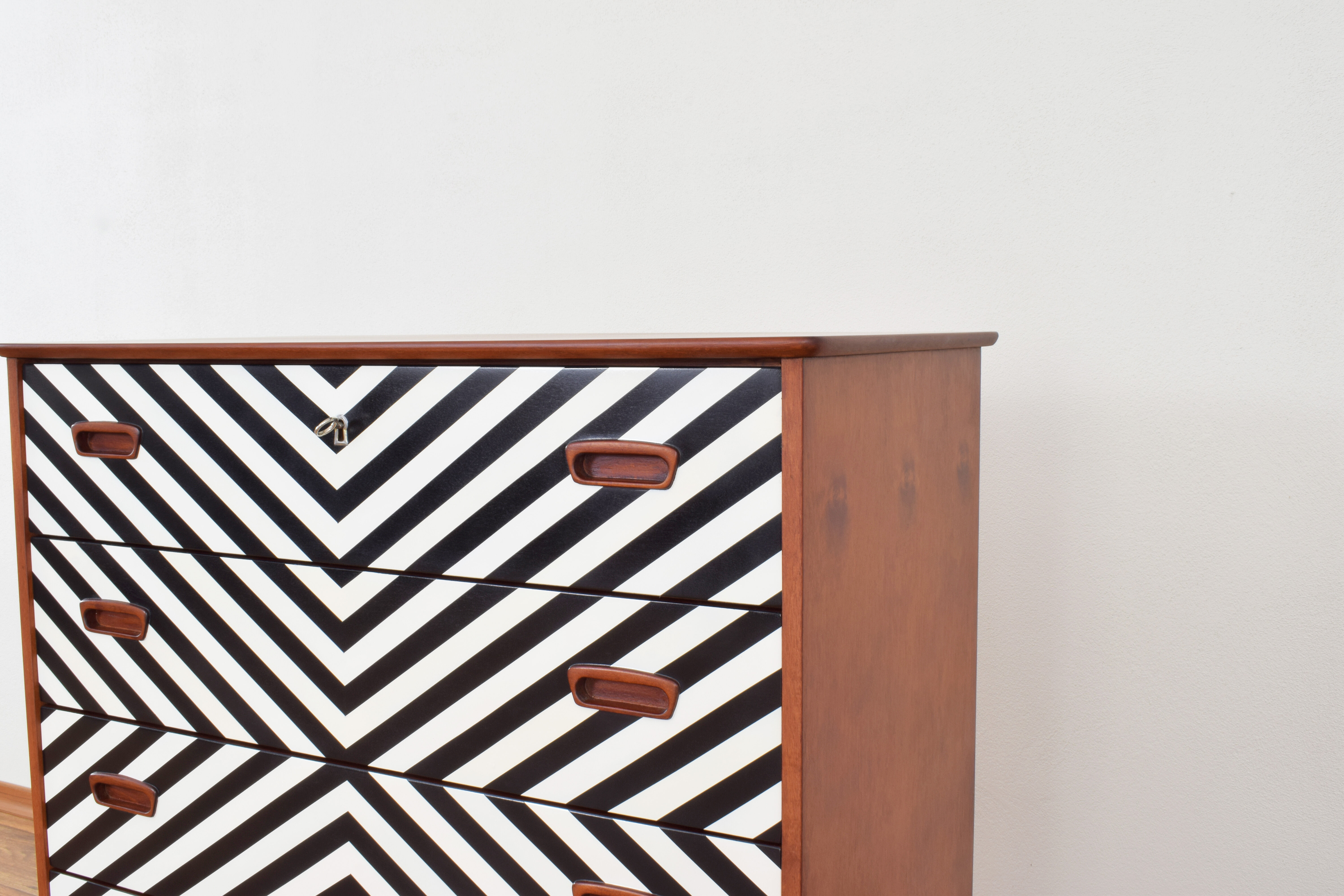 Mid-Century Danish Op-Art Chest of Drawers, 1960s.