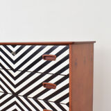 Mid-Century Danish Op-Art Chest of Drawers, 1960s.