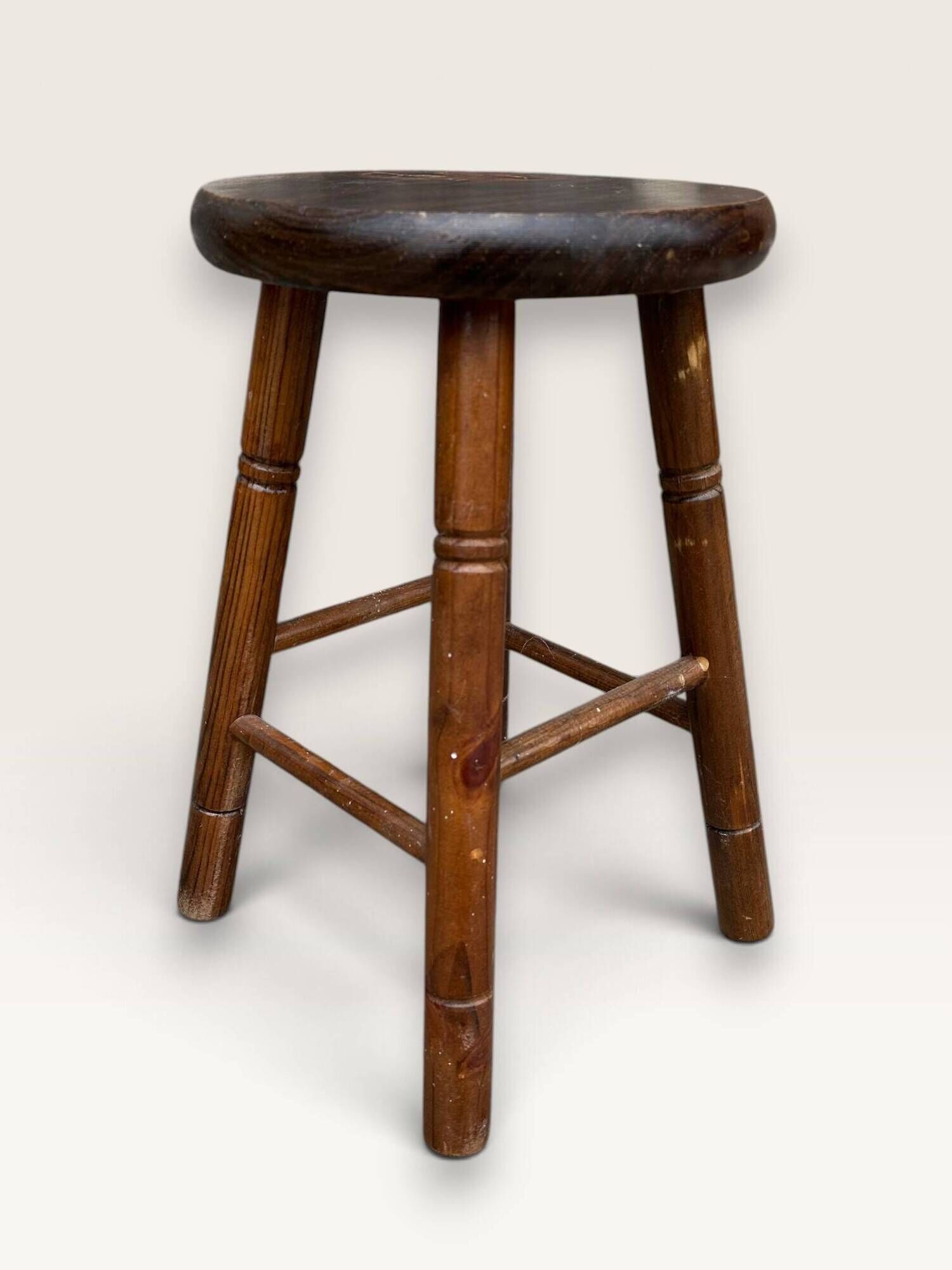 Solid stained pine stool