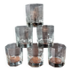 6 vintage transparent octagonal 24 cl glasses by Luminarc