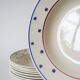 Lot of 9 soup plates, Lunéville model E Pierrée, 1940