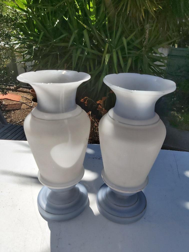 Paire de vases en opaline romantique Napoléon III