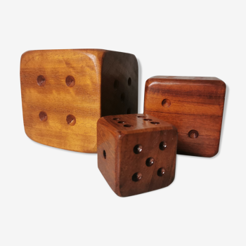 Carved wood dice