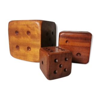 Carved wood dice