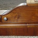 Cozy set and Art Deco bed in solid walnut