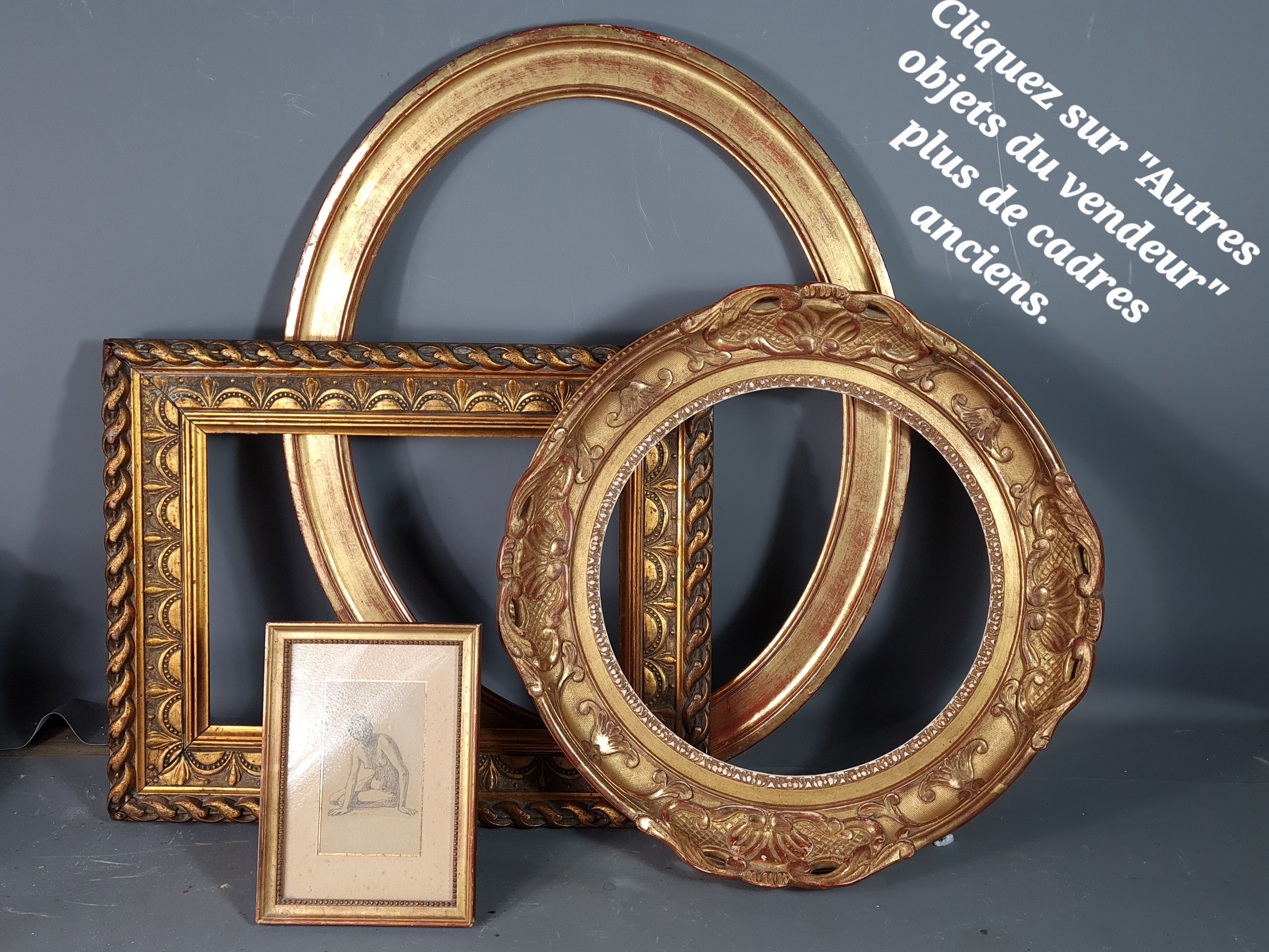 Gilded wooden frame with sheet 56x37 cm, foliage 46.6x27.6 cm beautiful occasion SB