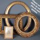 Gilded wooden frame with sheet 56x37 cm, foliage 46.6x27.6 cm beautiful occasion SB