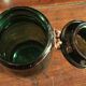 Jar lorraine green glass with lid