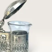 Glass and silver-plated metal jug, Louis XV style