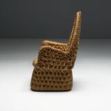 Vernacular Woven Straw Armchair, France, Early 20th Century