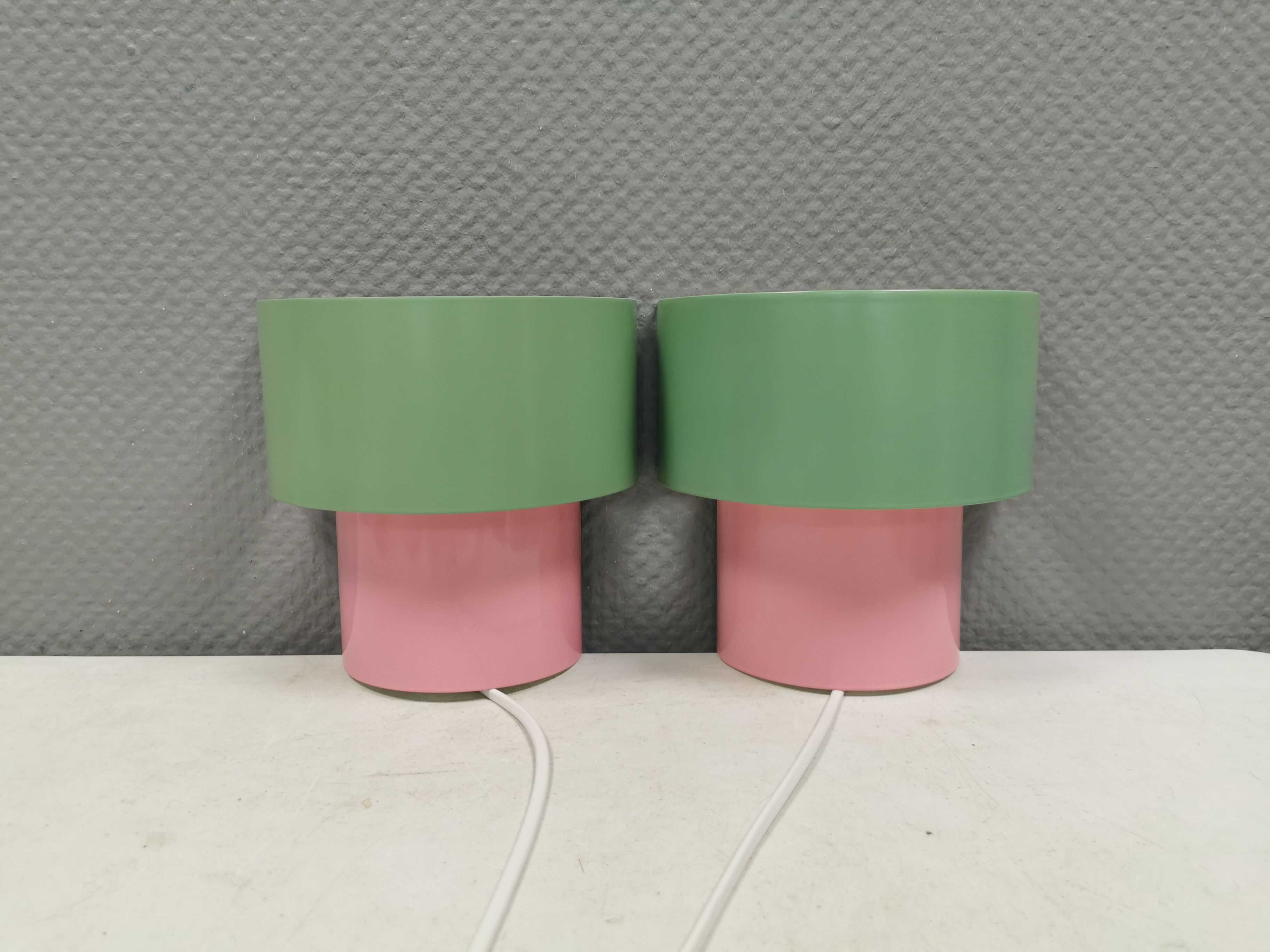 A set of refurbished retro wall lamps from IKEA from the 1980s-90s.