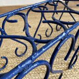 Pair of blue-painted wrought iron planters, 1960s