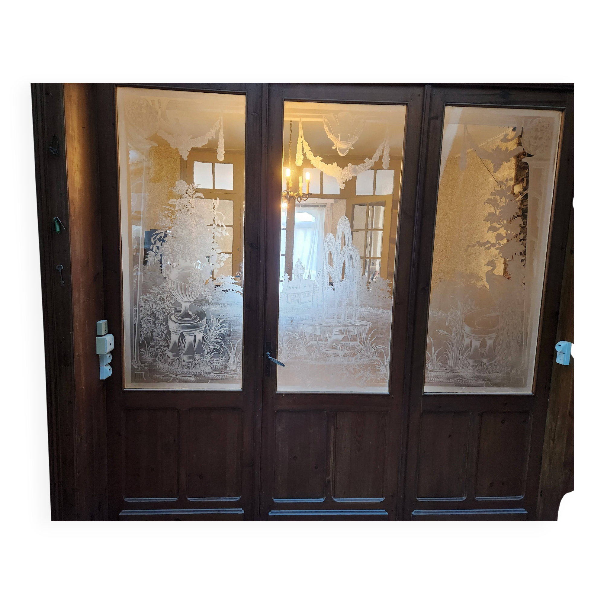 3 glass partition doors with screen printing