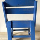 Chaise enfant en bois bleu