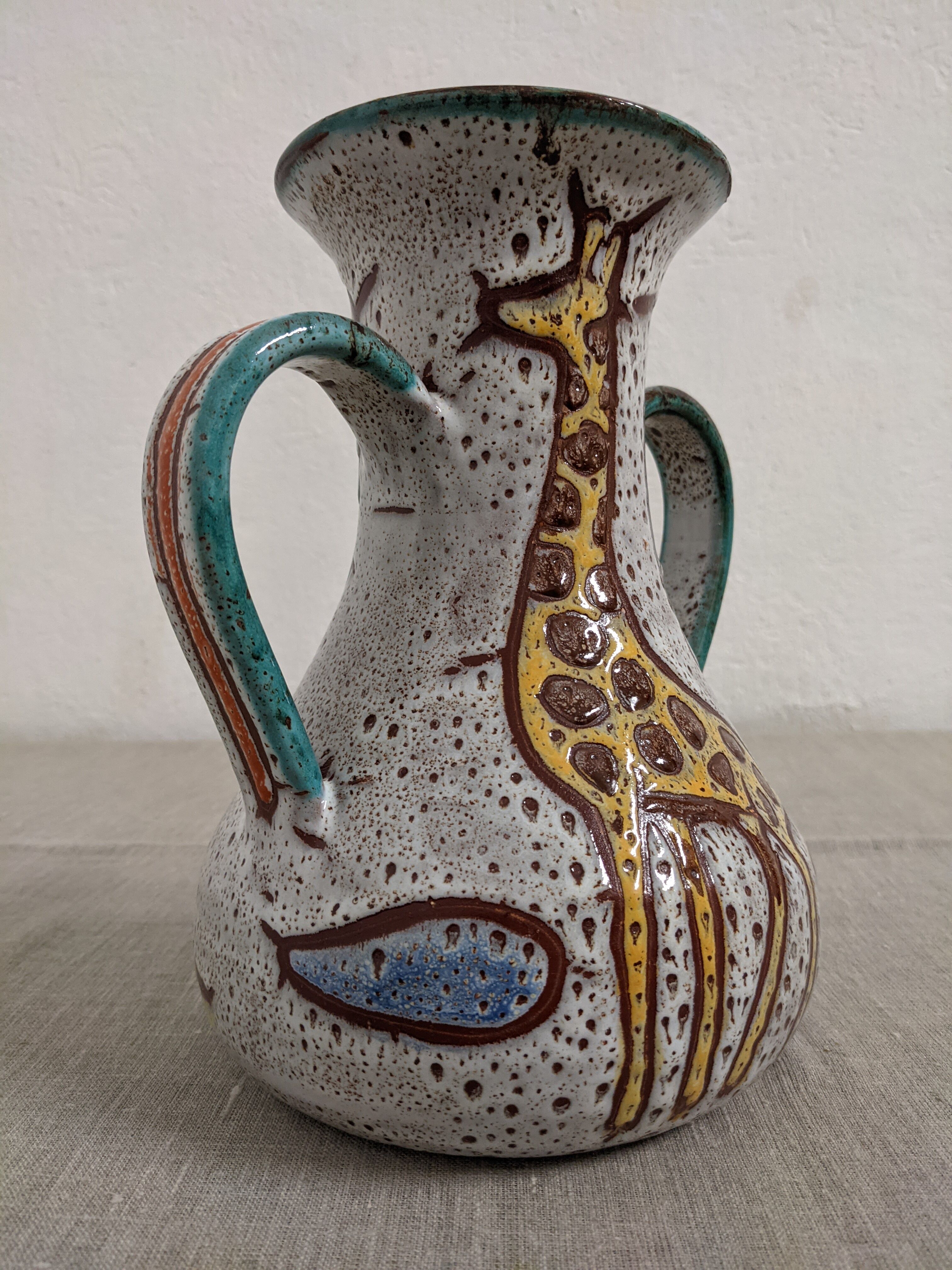 Zoomorphic ceramic vase Vallauris 50s