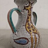 Zoomorphic ceramic vase Vallauris 50s