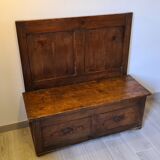 Nineteenth century oak church chest bench
