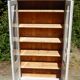Magnificent old library/display cabinet in fir - white chalk patina.