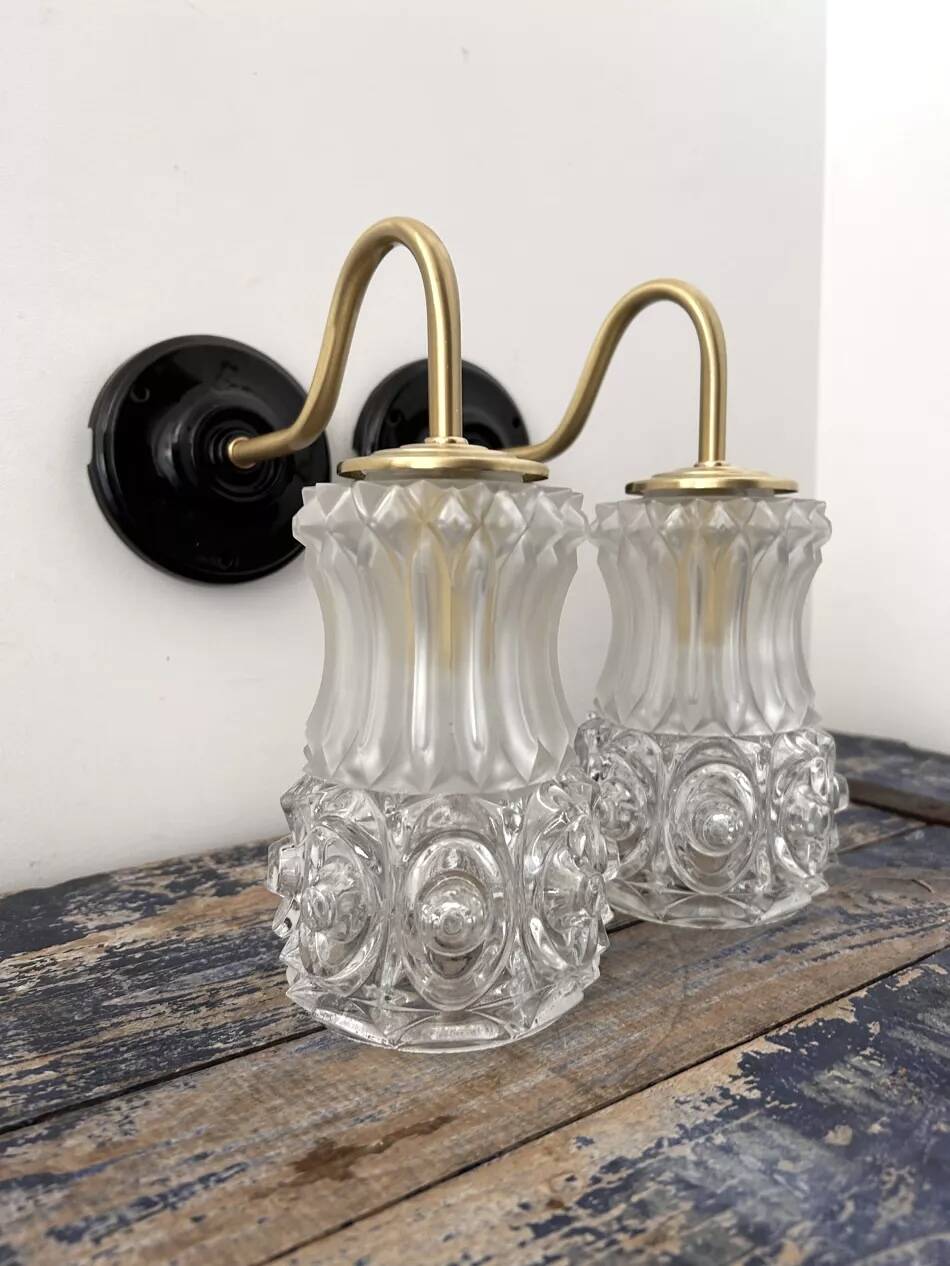 Art Deco glass wall lights
