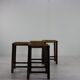 Quatre tabourets d’assise en cordon de papier des années soixante-dix