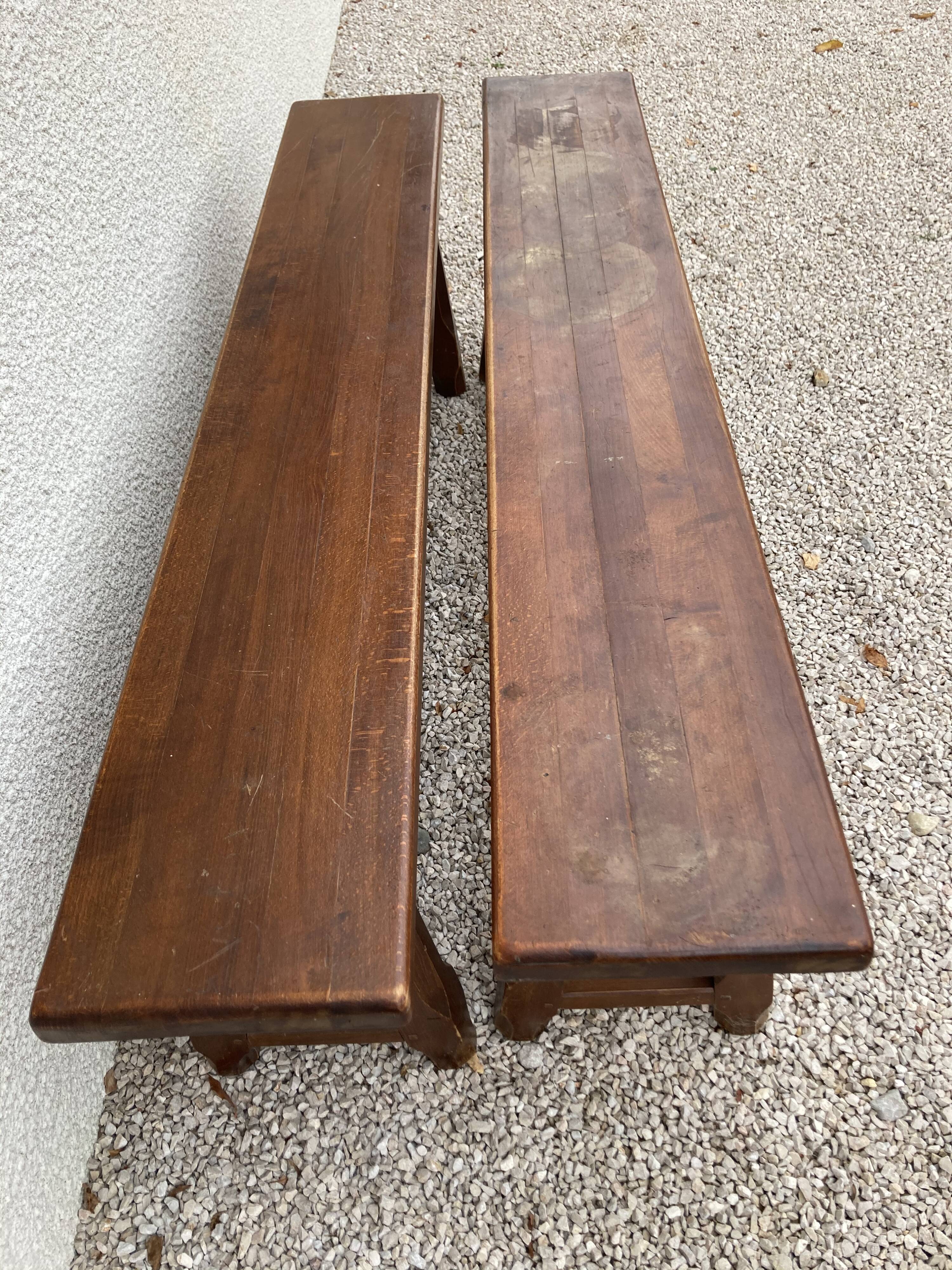 Pair of wooden benches