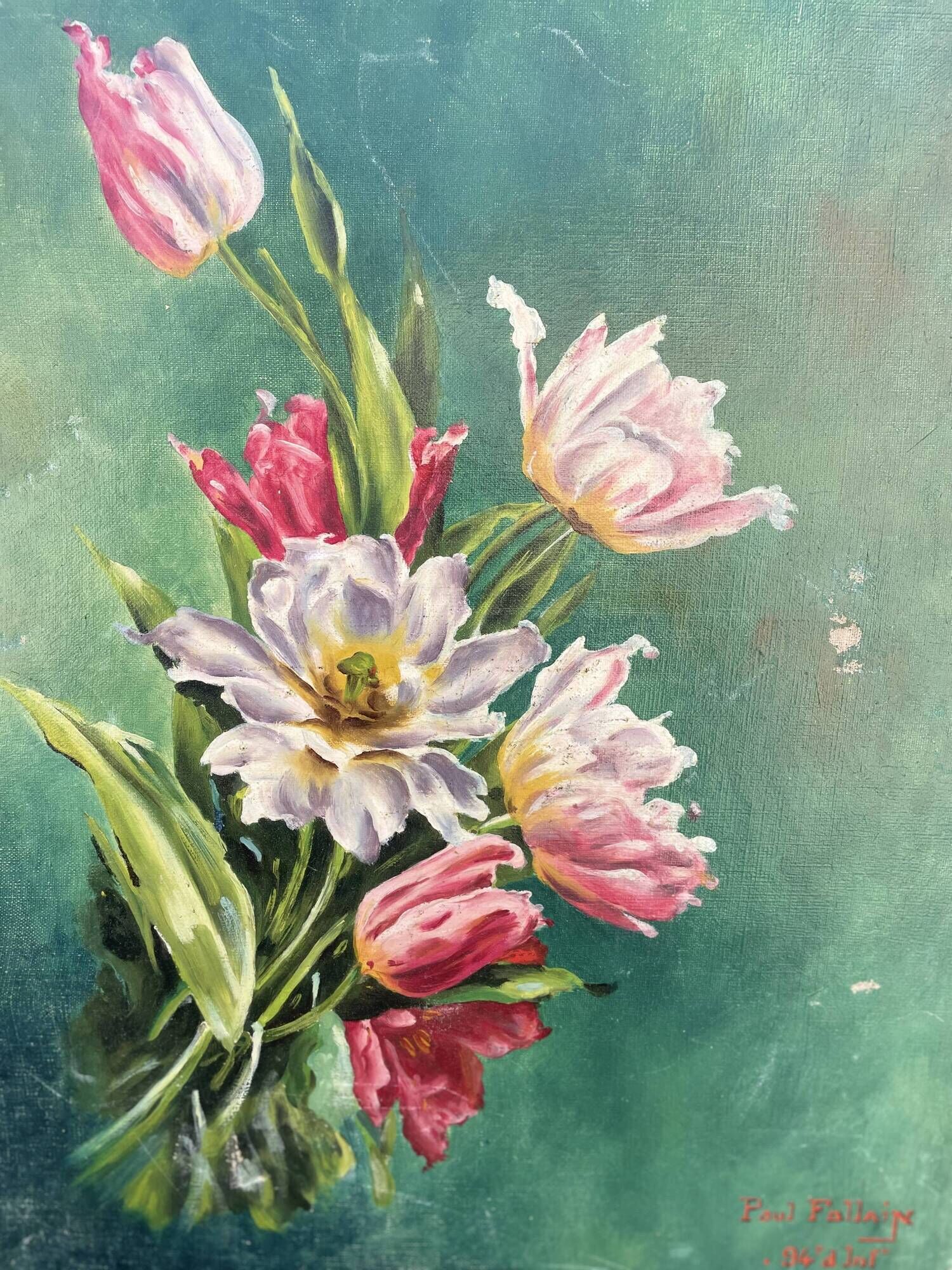 Old oil on canvas signed Paul Follain. 1915