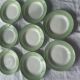 8 hollow plates in mint green and white earthenware, vintage 1950/60s L'Amandinoise