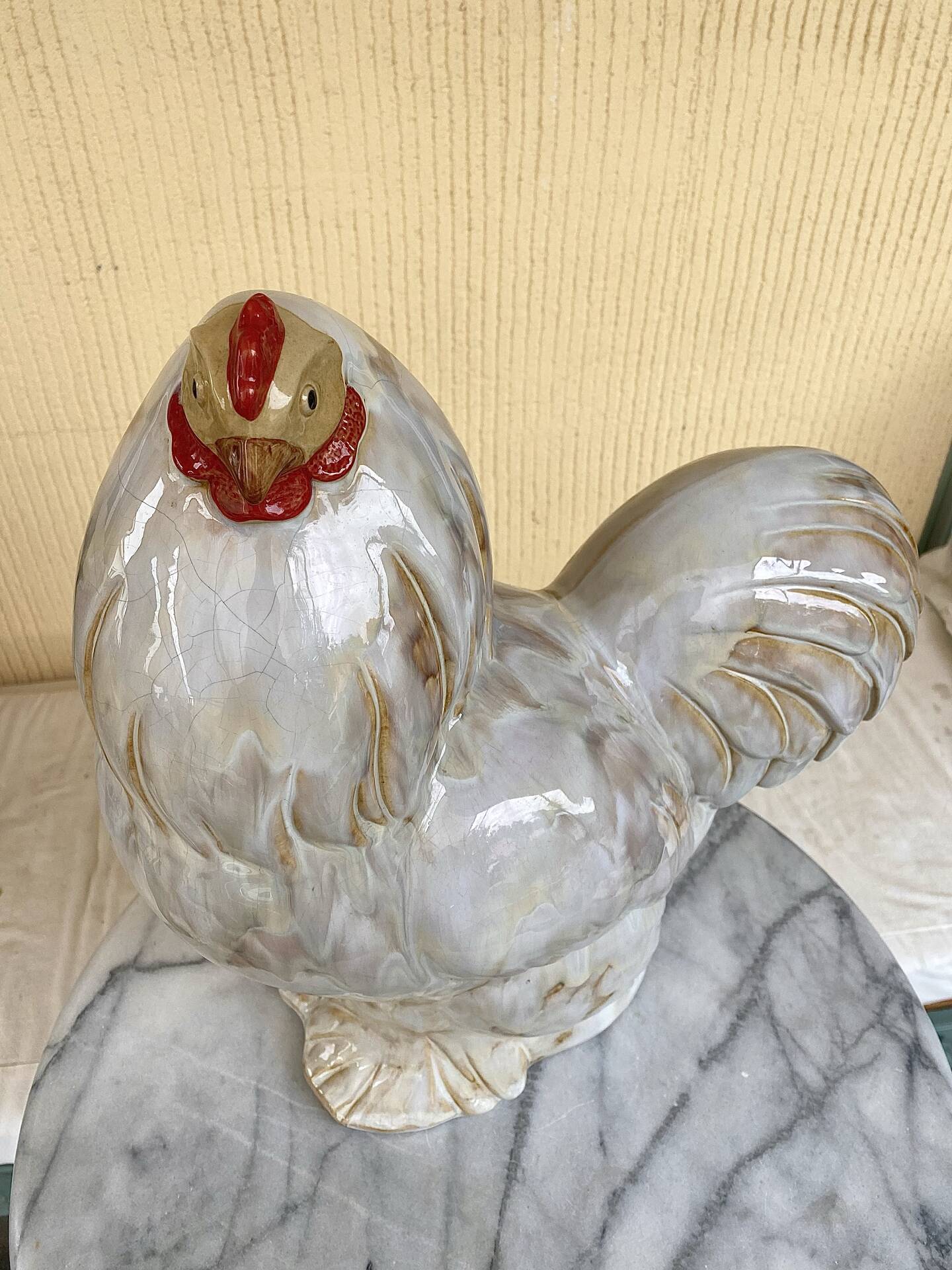 Vintage glazed ceramic rooster