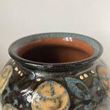 Beautiful ceramic vase with floral decoration by Paul Jacquet dating from the 1930s