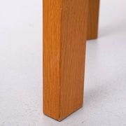 Top quality Leather Pouf 3 Oak legs 1990s