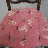 Set of 2 antique French Napoleon III chairs inlaid with mother-of-pearl