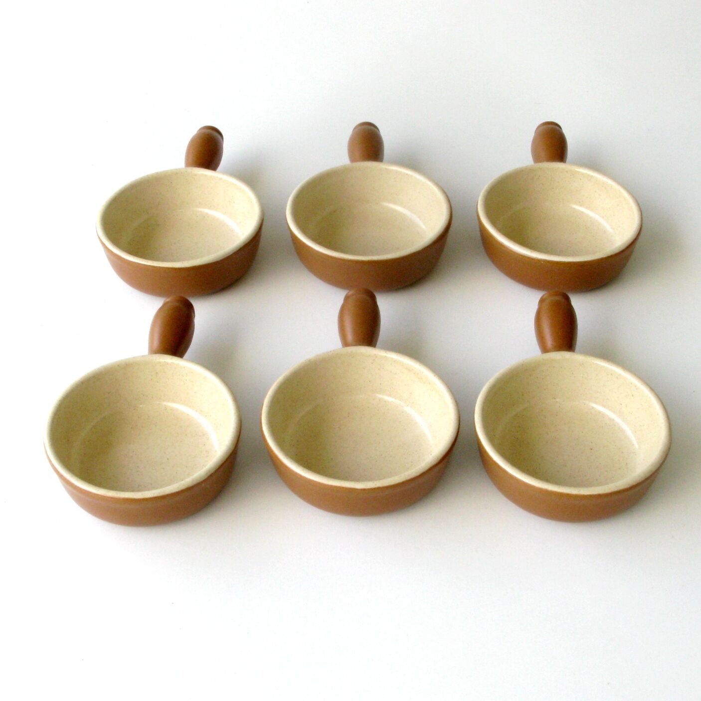 Set of 6 caquelons -Emile Henry - Brown - Culinary pottery - Beige