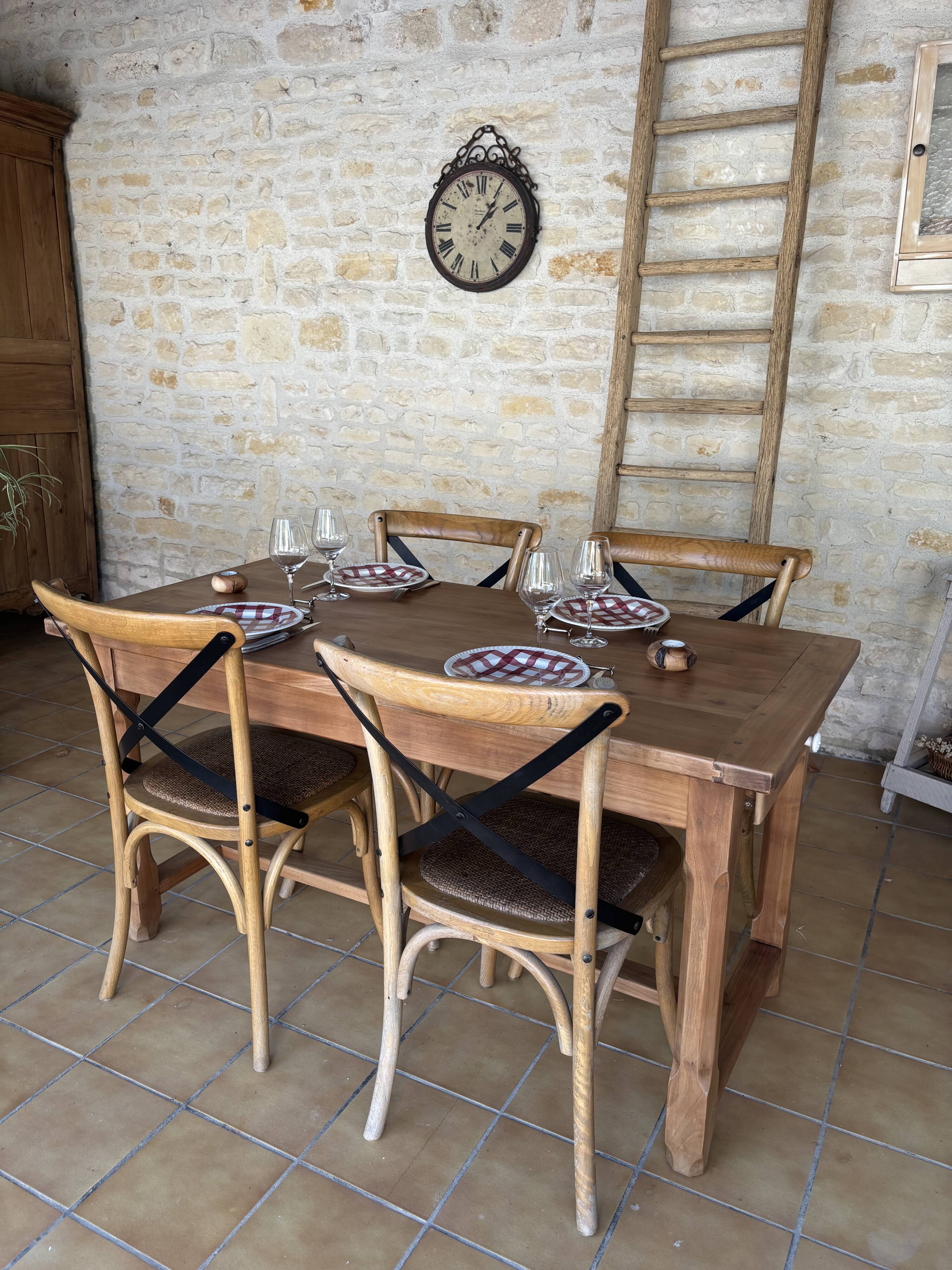 Farm table in cherry wood