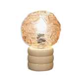 Table lamp, lacquered wood, textured molded glass 1960