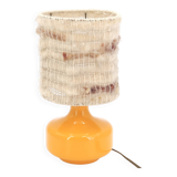 Orange lamp with wool lampshade, 70s