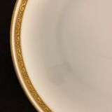 8 flat porcelain plates from Limoges Bernardaud, gilded Greek decoration, twentieth century